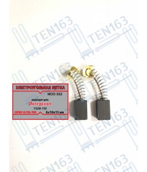 Электроугольная щётка 6x10x15 для болгарки УШМ ИНТЕРСКОЛ