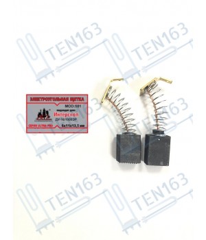 Электроугольная щетка ИНТЕРСКОЛ ДУ16/1000 6x11x13.5 Поводок пружина, квадрат пятак