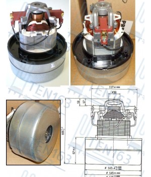 Мотор для пылесоса MIELE, HOOVER, ROWENTA 1200 Вт 230V H165/h68, D-143 11ME05 Ametek 
