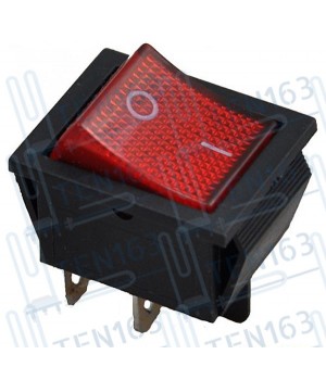 Выключатель красный 16А 250V, 20A 125V