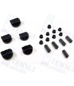 Ручки для газового крана универсальные черные, комплект 5 штук