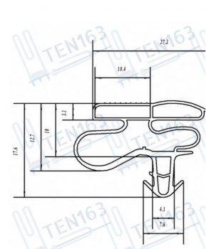 Уплотнитель для холодильника Bosch 570x970 мм в паз