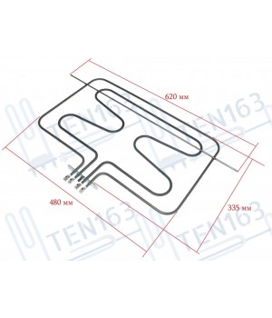 Тэн верхний 1050+2000 Вт для духовки Hotpoint-Ariston, Indesit C00141175