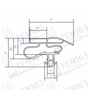 Уплотнитель для холодильника Bosch 580x850 мм в паз